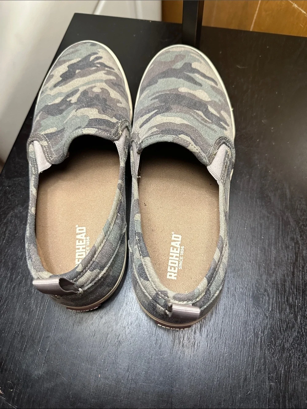 RedHead Men's Camo Slip-On Loafers in Green and Gray
